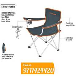 Silla Playera PLEGABLE  y PORTÁTIL - con portavasos