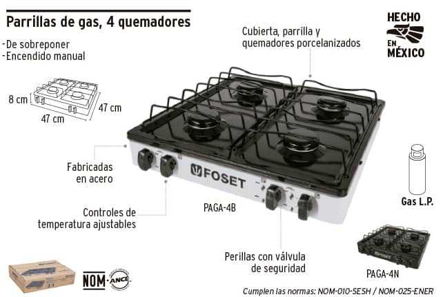 Estufas de Mesa de 2  y 4 Quemadores