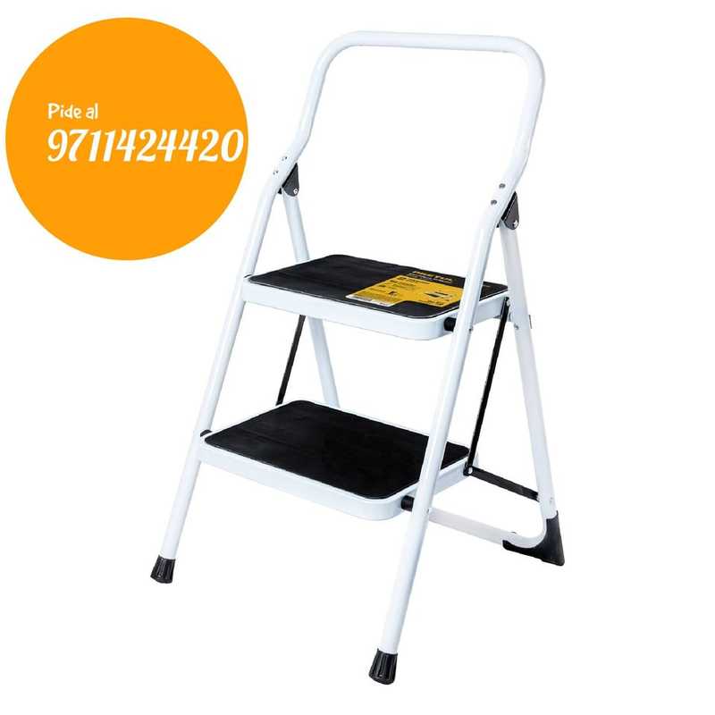 Escalera Portátil Plegable de Acero de 2 peldaños