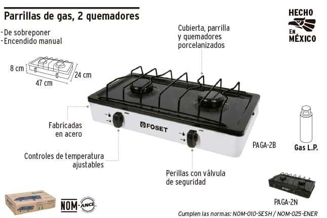 Estufas de Mesa de 2  y 4 Quemadores