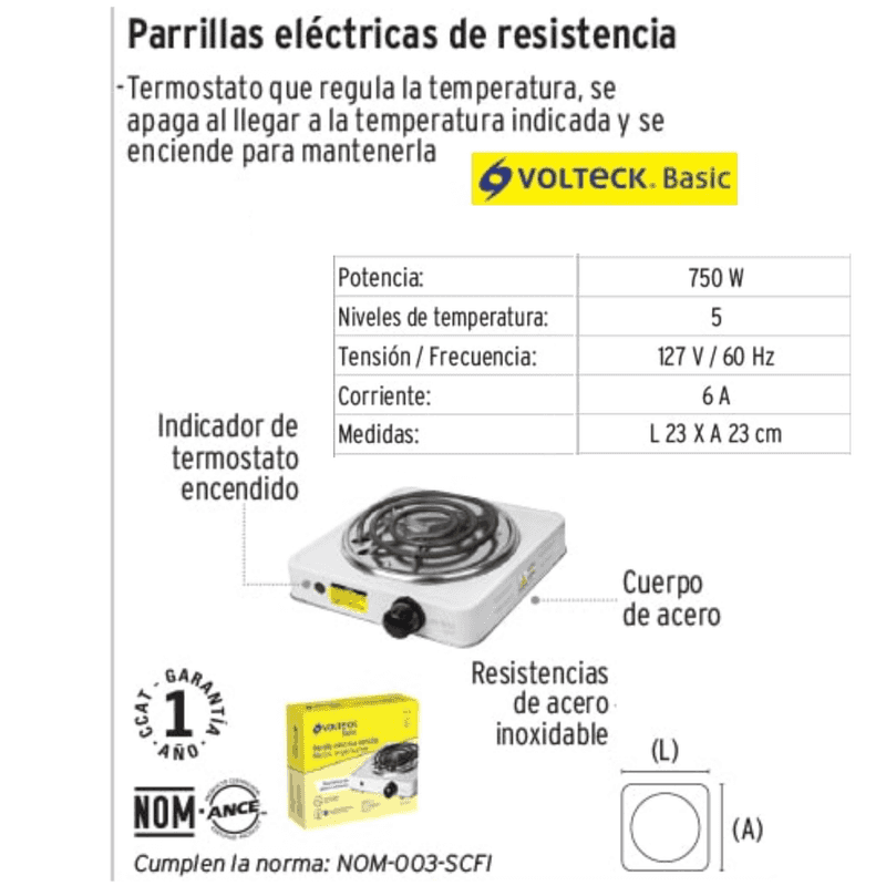 Parrillas Eléctricas - 1 y 2 Quemadores