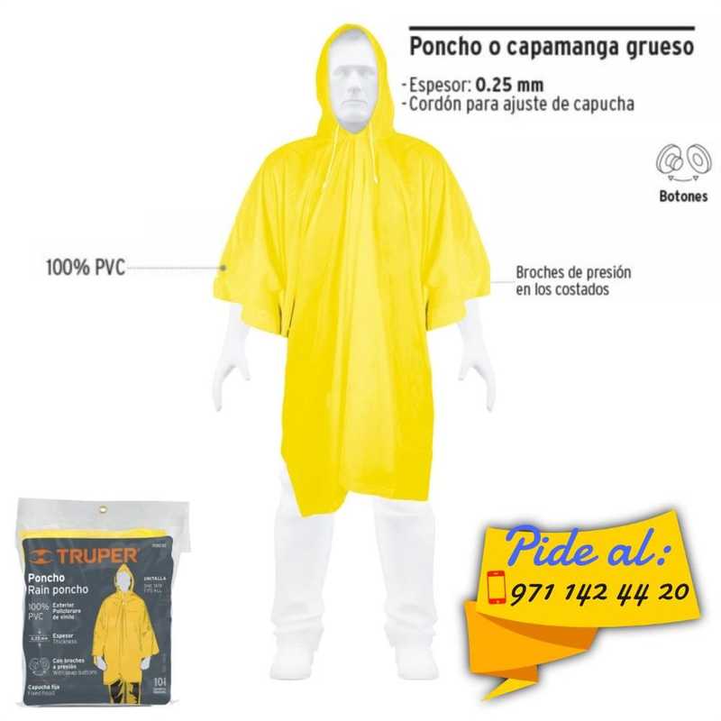 Impermeable de Capa Grueso (Tipo Poncho) unitalla